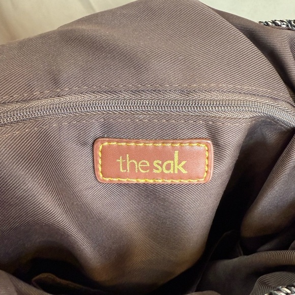 The Sak Avalon Black Gray Crochet Knit Convertible Backpack main image 11